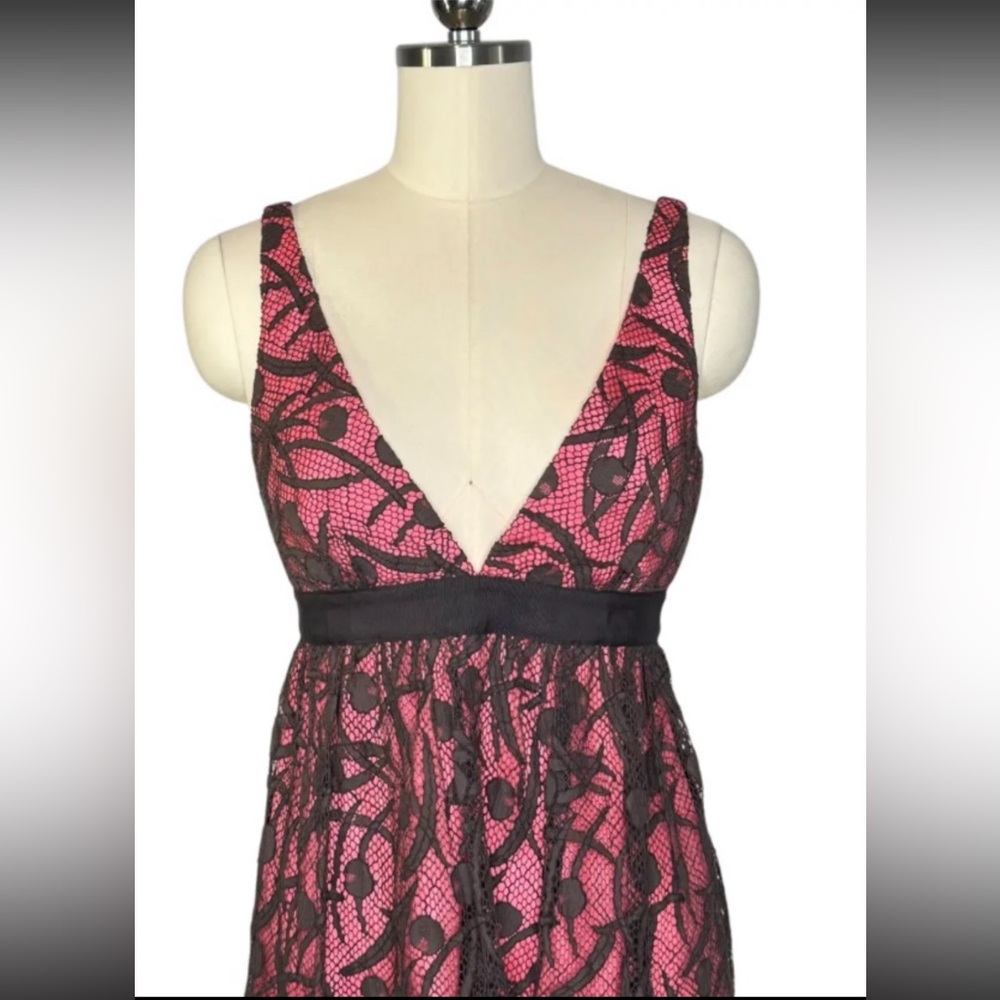 Milly of NY Pink and Brown Lace Cocktail Dress